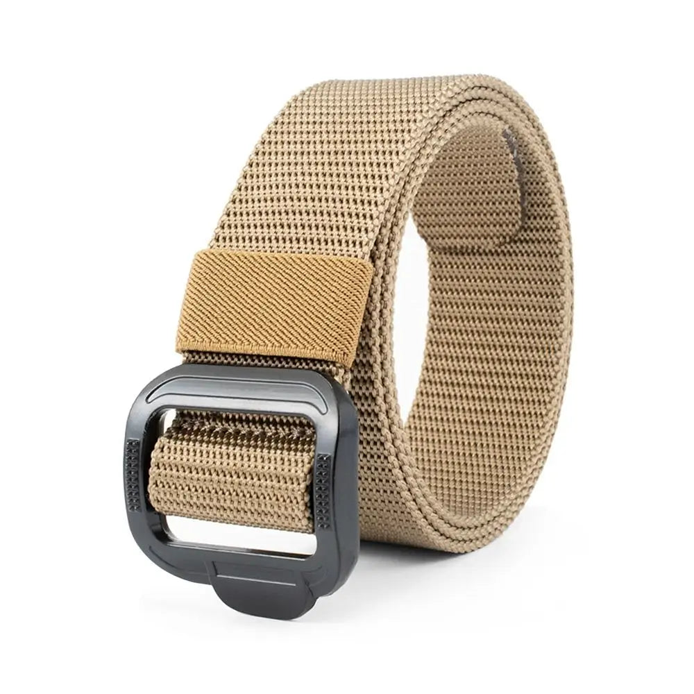Nylon Unisex Free Size 3.8cm Wide Nylon Belt Tactical Belt Men's Belt Alloy Button Waistband Outdoor Belt