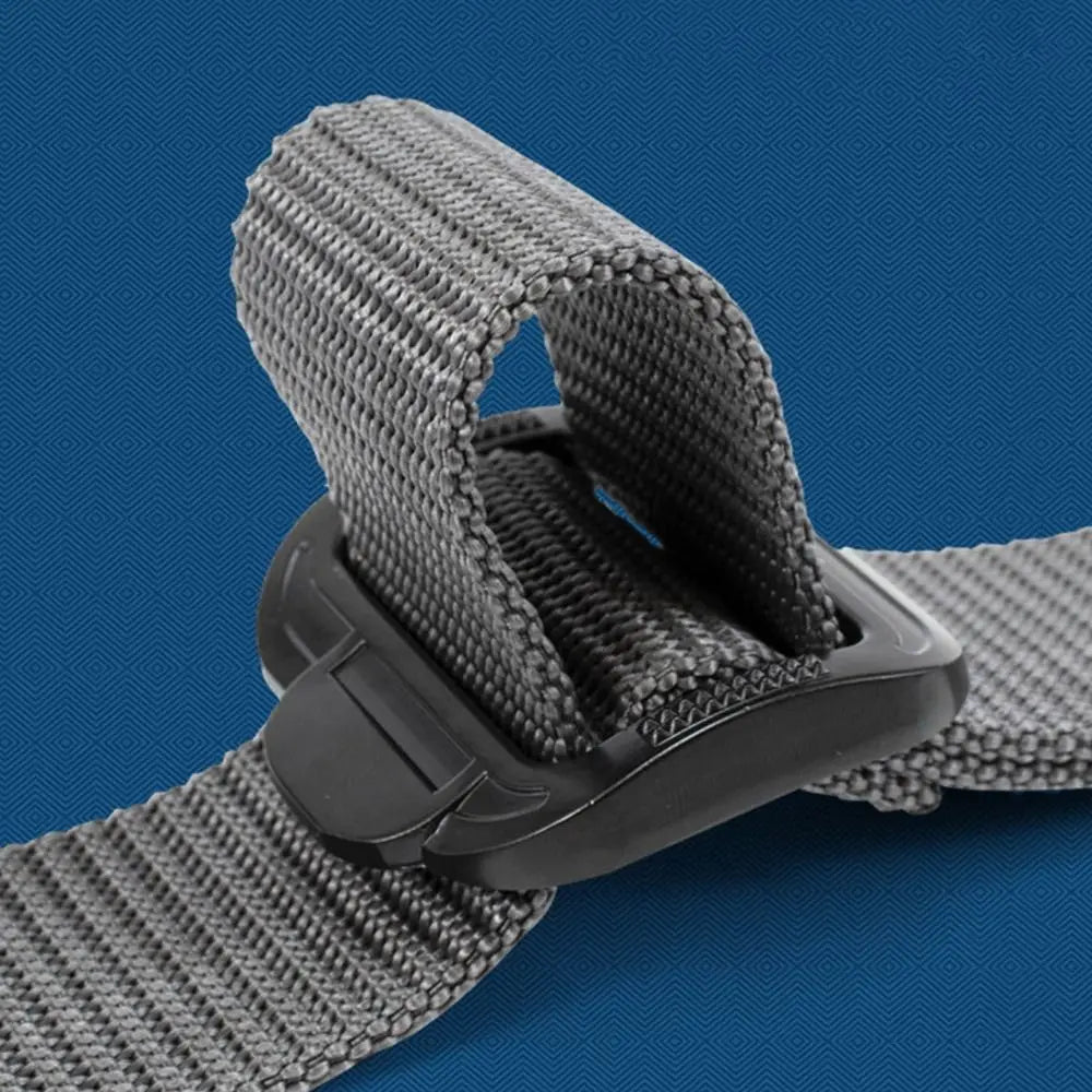 Nylon Unisex Free Size 3.8cm Wide Nylon Belt Tactical Belt Men's Belt Alloy Button Waistband Outdoor Belt
