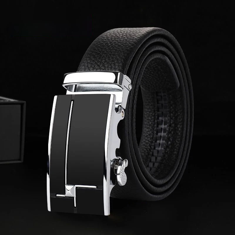 Belt men's automatic buckle men's belt men's genuine leather leather pants with young and middle-aged new free shipping