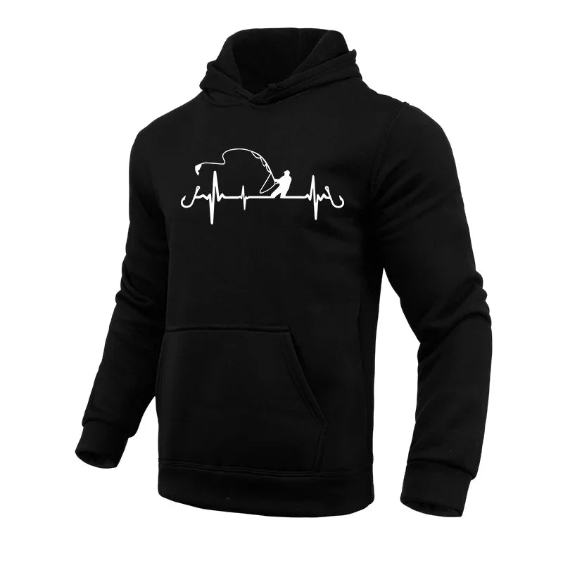 Fishing Printed Men's Hoodies Urban Fashion Hooded Long Sleeved Pullover 2025 High Quality Male Casual Sports Sweatshirts