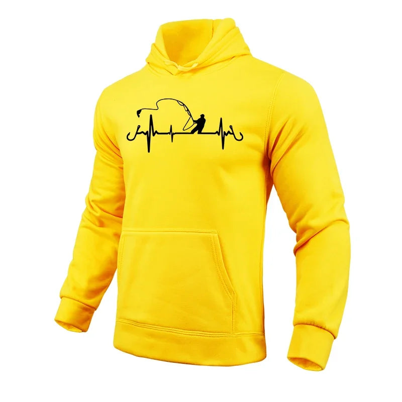 Fishing Printed Men's Hoodies Urban Fashion Hooded Long Sleeved Pullover 2025 High Quality Male Casual Sports Sweatshirts