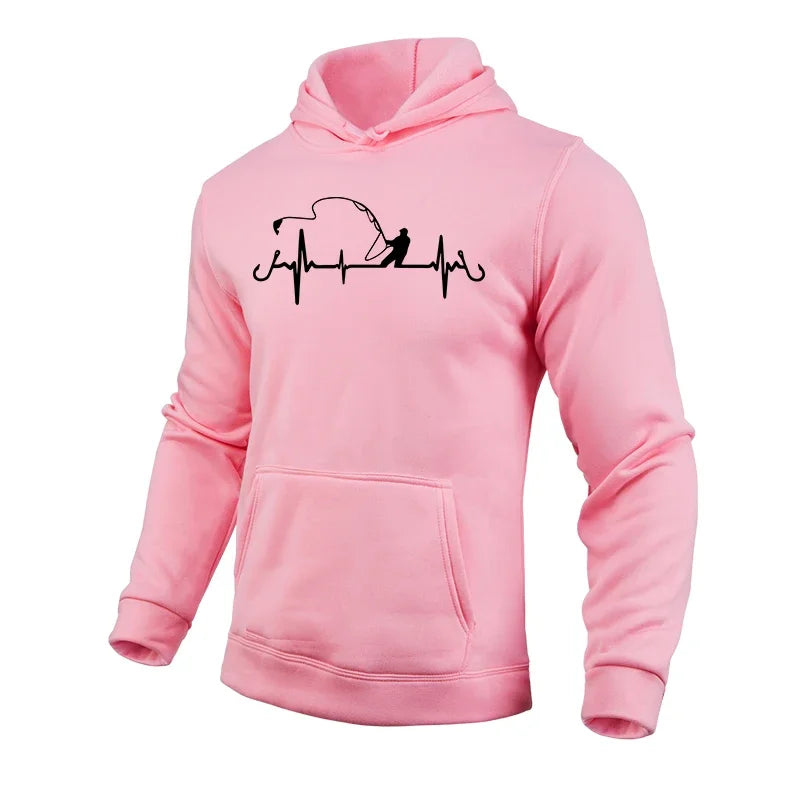 Fishing Printed Men's Hoodies Urban Fashion Hooded Long Sleeved Pullover 2025 High Quality Male Casual Sports Sweatshirts