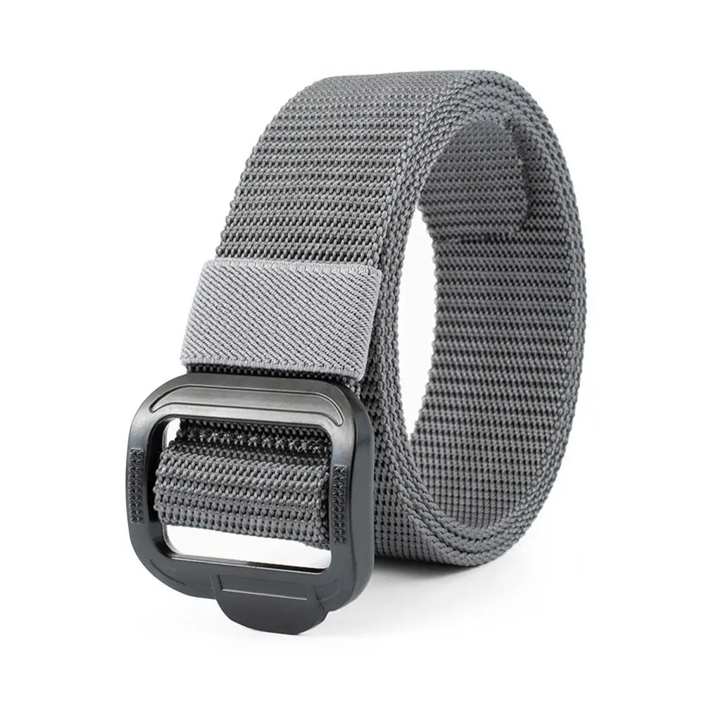 Nylon Unisex Free Size 3.8cm Wide Nylon Belt Tactical Belt Men's Belt Alloy Button Waistband Outdoor Belt