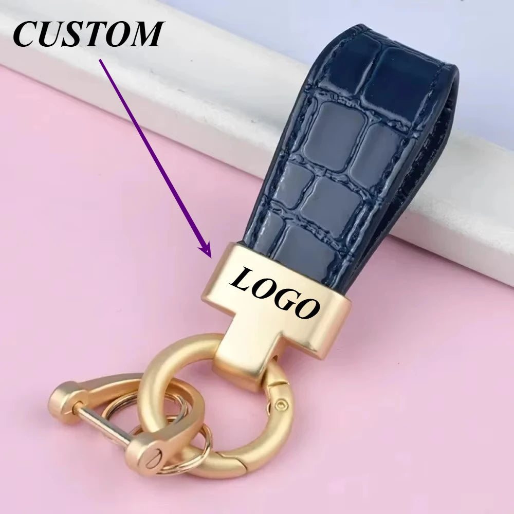 Leather Keychain for Men Women Personalized Custom Logo Name Laser Engrave Car Key Ring Mother's Day and Father's Day Gift