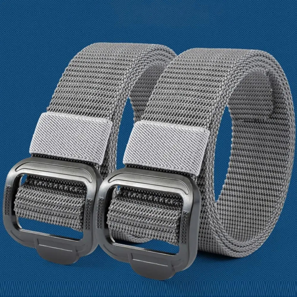 Nylon Unisex Free Size 3.8cm Wide Nylon Belt Tactical Belt Men's Belt Alloy Button Waistband Outdoor Belt
