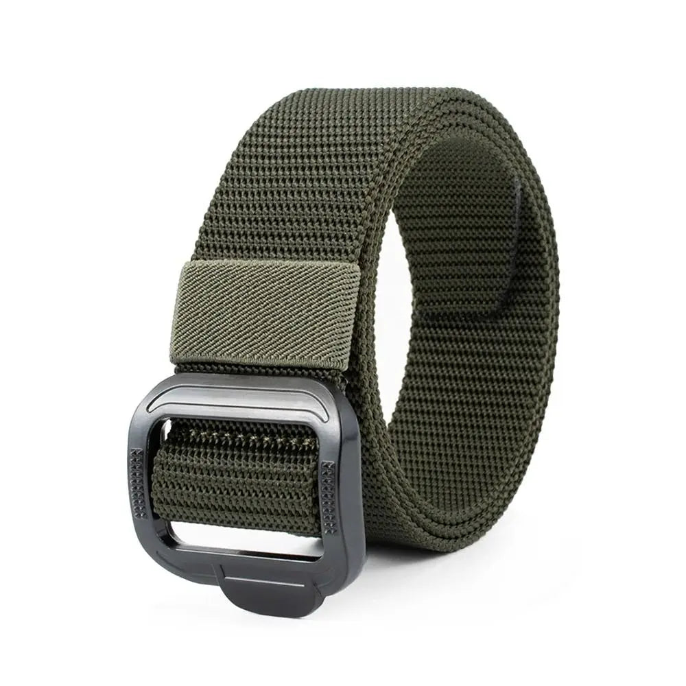 Nylon Unisex Free Size 3.8cm Wide Nylon Belt Tactical Belt Men's Belt Alloy Button Waistband Outdoor Belt