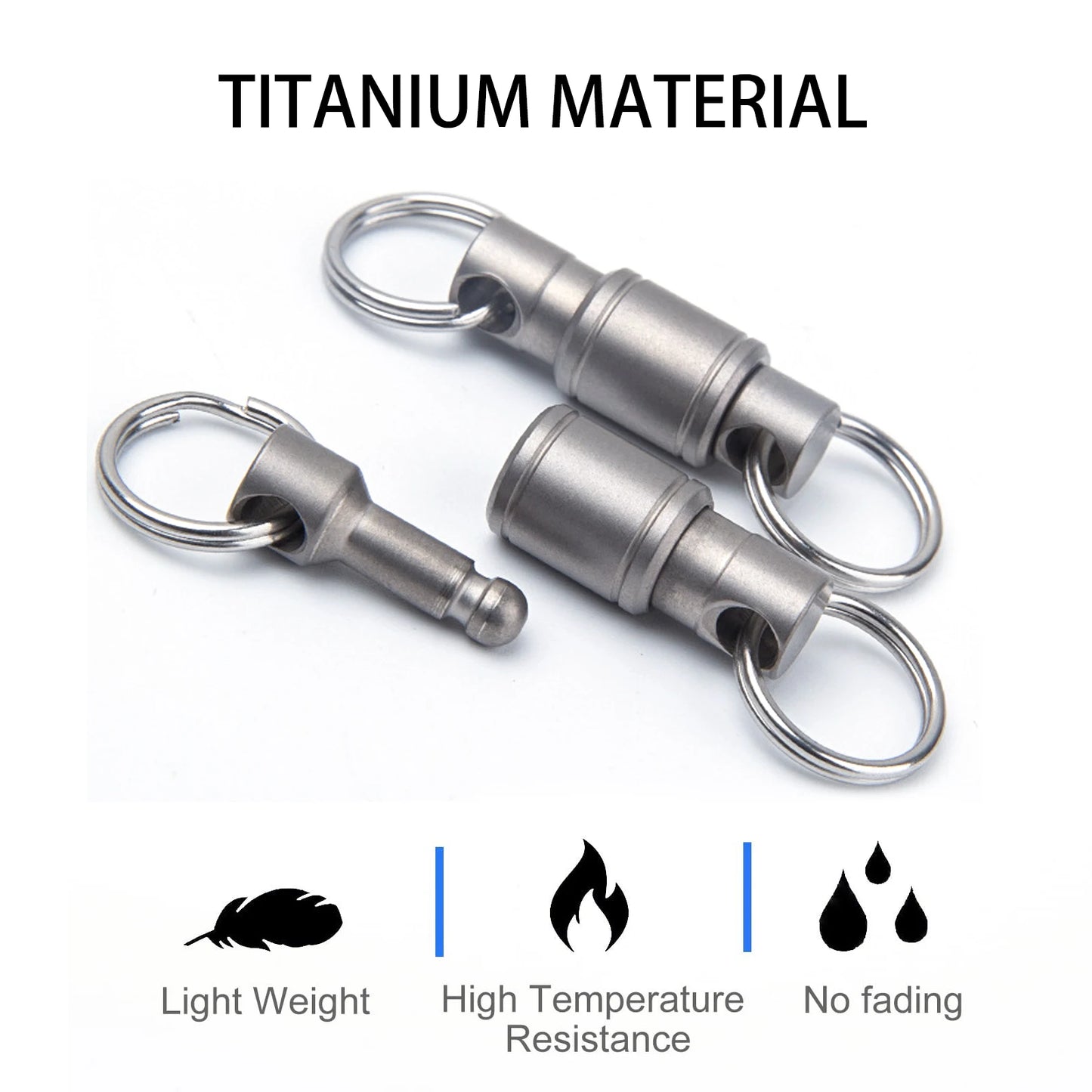 1 PC EDC Outdoor Tools Titanium Metal Rotating Portable Keychain Car Locomotive Quick Release Keychain