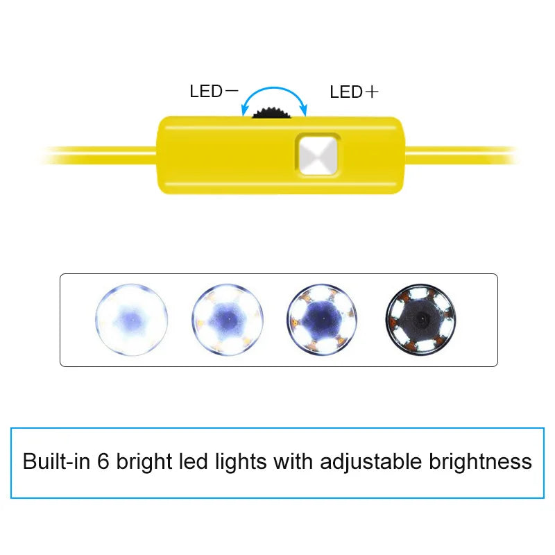 5.5MM & 7mm Android Endoscope Camera 3 IN1 Micro USB Type C Borescope Mini Camera Waterproof LED Car Inspection For Android PC