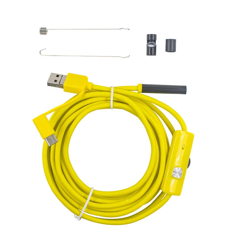 5.5MM & 7mm Android Endoscope Camera 3 IN1 Micro USB Type C Borescope Mini Camera Waterproof LED Car Inspection For Android PC