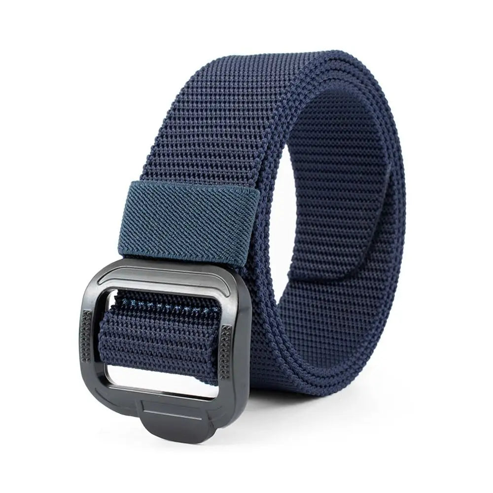 Nylon Unisex Free Size 3.8cm Wide Nylon Belt Tactical Belt Men's Belt Alloy Button Waistband Outdoor Belt