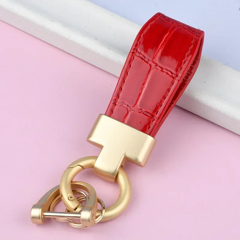 Leather Keychain for Men Women Personalized Custom Logo Name Laser Engrave Car Key Ring Mother's Day and Father's Day Gift