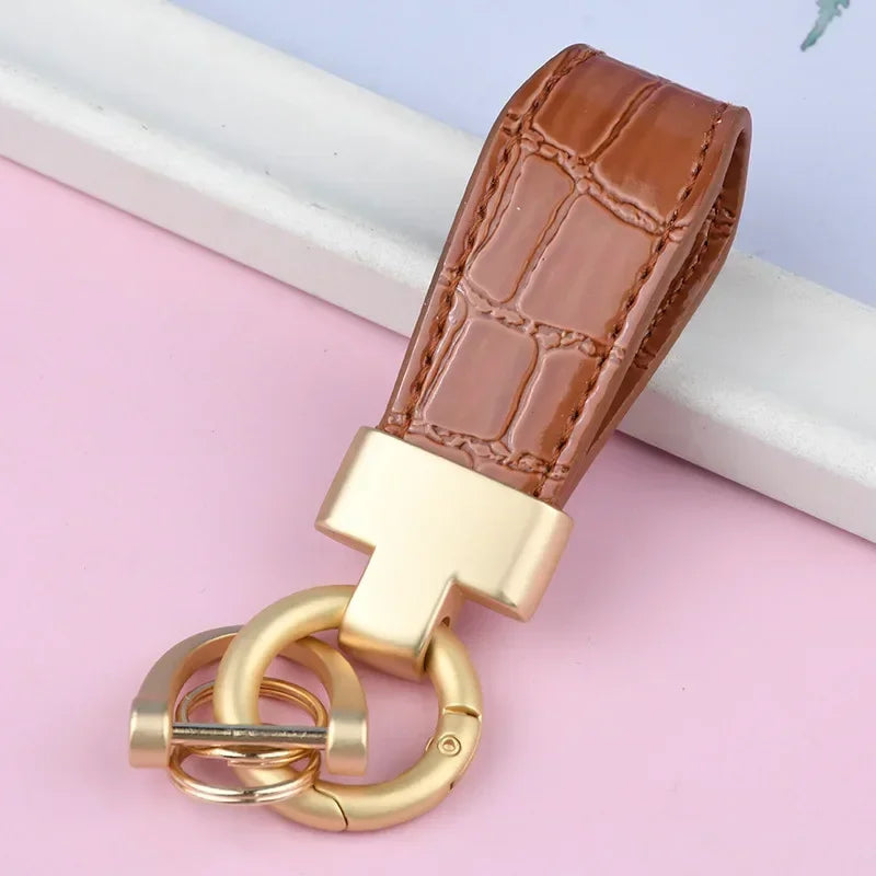 Leather Keychain for Men Women Personalized Custom Logo Name Laser Engrave Car Key Ring Mother's Day and Father's Day Gift