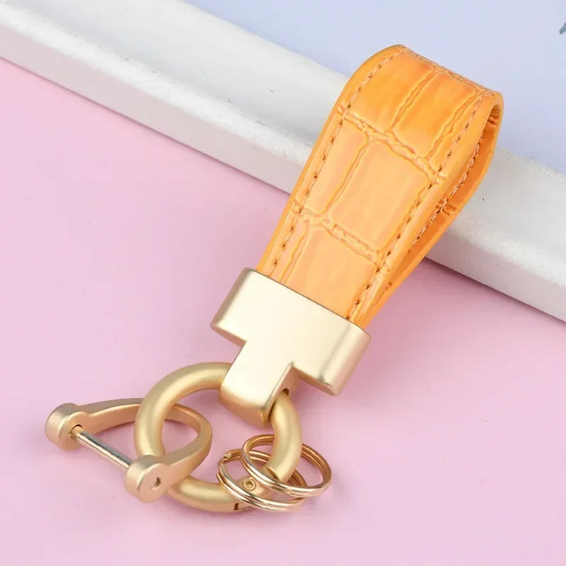 Leather Keychain for Men Women Personalized Custom Logo Name Laser Engrave Car Key Ring Mother's Day and Father's Day Gift