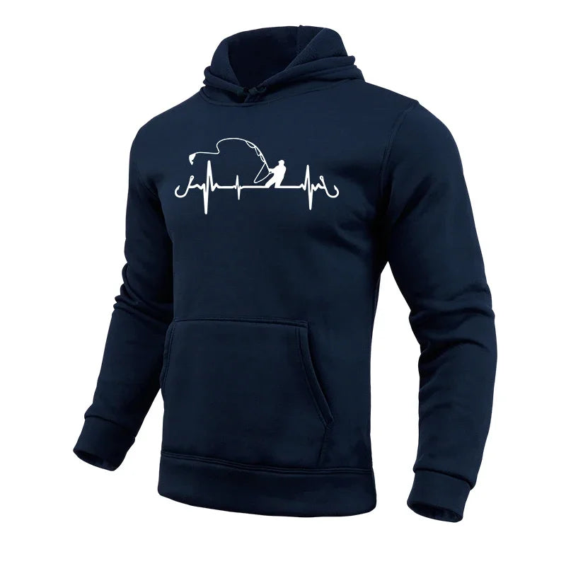 Fishing Printed Men's Hoodies Urban Fashion Hooded Long Sleeved Pullover 2025 High Quality Male Casual Sports Sweatshirts