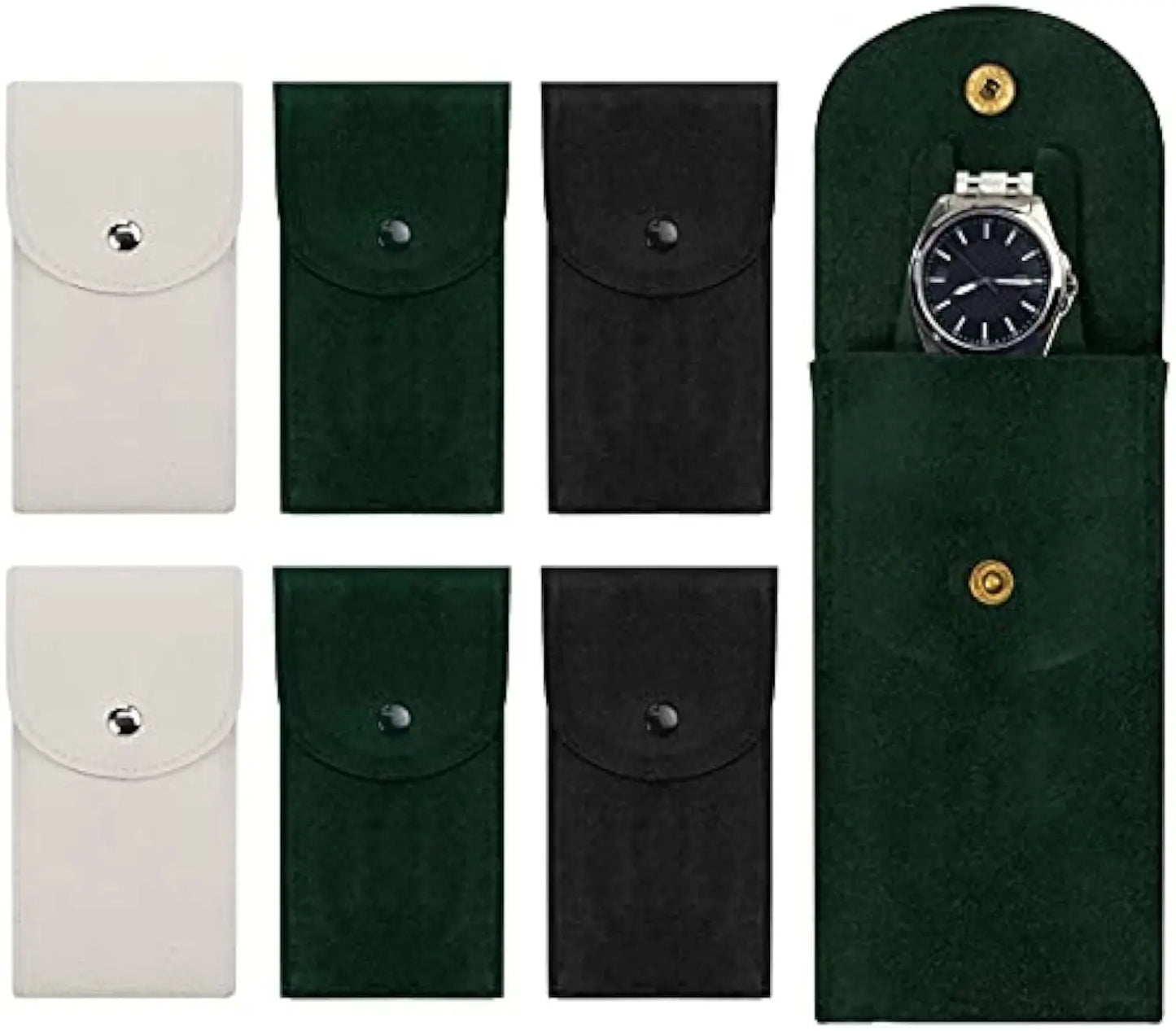 Watch Pouch, Portable Flannelette Watch Storage Bag Watch Travel Pouch Watch Storage Pouch for Men and Women