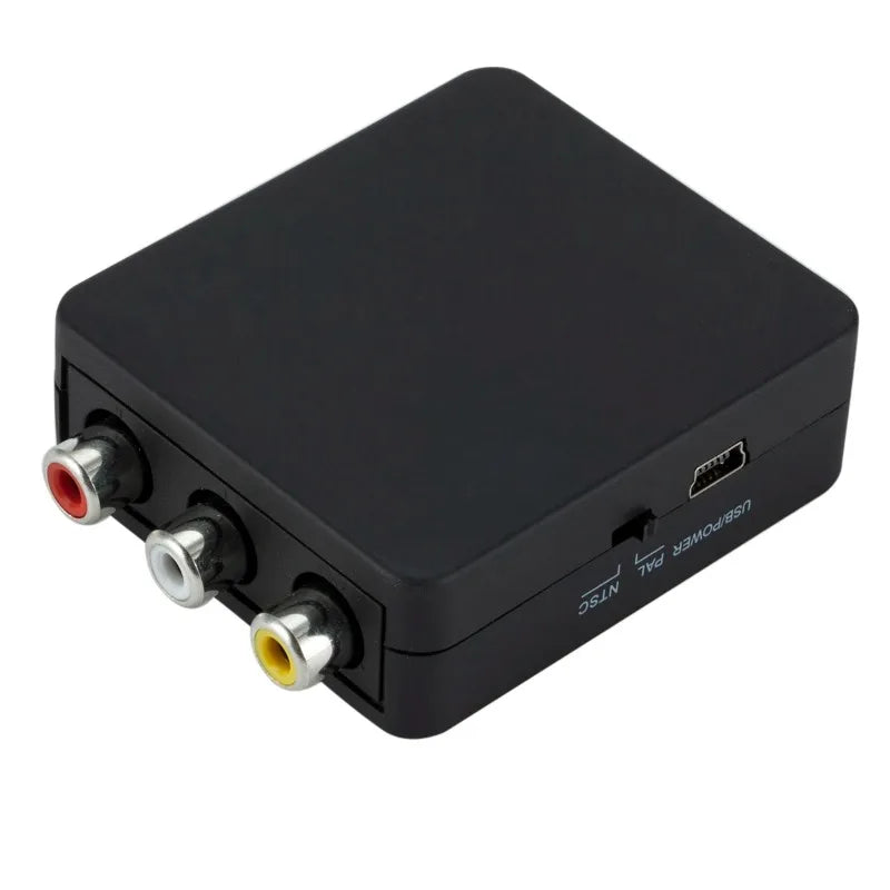 Grwibeou HDMI TO AV Scaler Converter Box HD Video Composite Adapter HDMI to RCA AV/CVSB L/R Video 1080P Mini HDMI  to AV Adapter