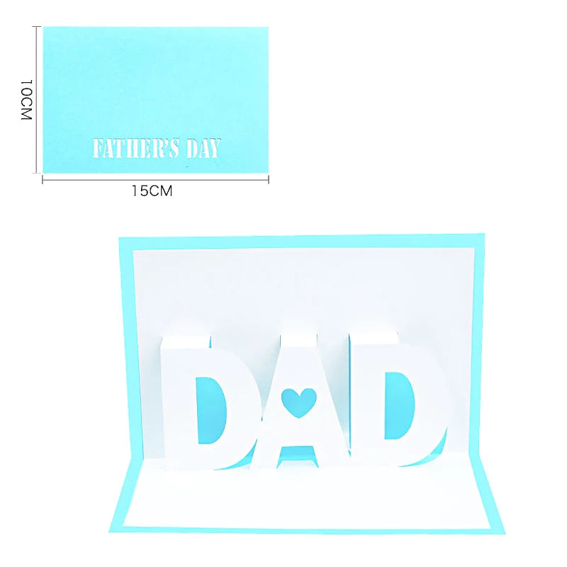 3D Pop Up Card for Father's Day, Baby, Valentine, Father, Dad, Happy Birthday, Anniversary, Postcard, Thank You Gift
