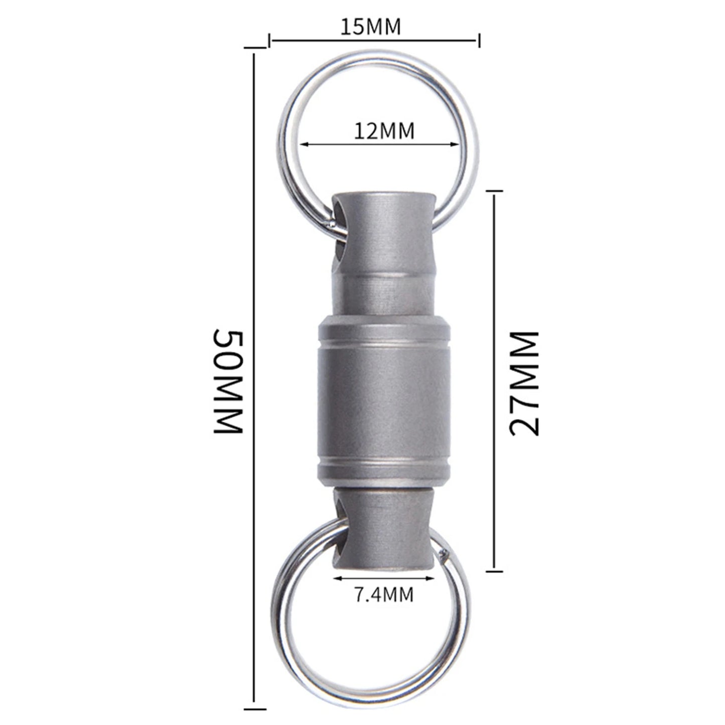 1 PC EDC Outdoor Tools Titanium Metal Rotating Portable Keychain Car Locomotive Quick Release Keychain