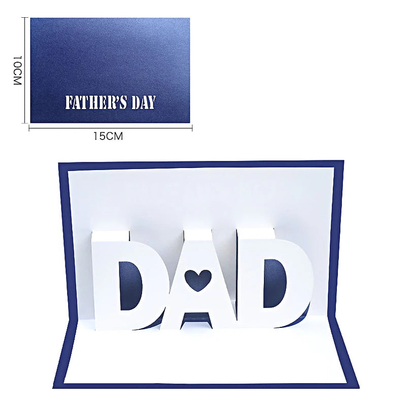 3D Pop Up Card for Father's Day, Baby, Valentine, Father, Dad, Happy Birthday, Anniversary, Postcard, Thank You Gift