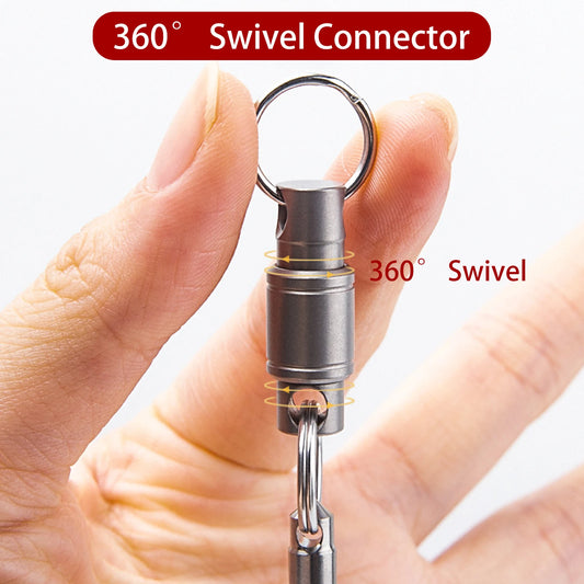 1 PC EDC Outdoor Tools Titanium Metal Rotating Portable Keychain Car Locomotive Quick Release Keychain